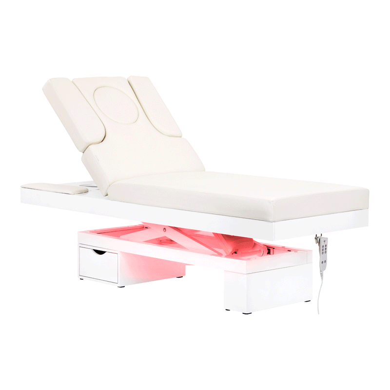 ACTIVESHOP Spa-kosmetikliege azzurro 815b white mit beleuchtung beheizbar