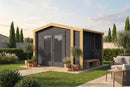 Weka Gartenhaus Killarney, 300x250, Anthrazit/Eiche hell lasiert