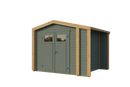 Weka Gartenhaus Killarney, 300x250, Grüngrau/Eiche hell lasiert