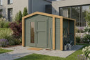 Weka Gartenhaus Killarney, 300x250, Grüngrau/Eiche hell lasiert