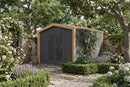 Weka Gartenhaus Killarney, 300x300, Anthrazit/Eiche hell lasiert