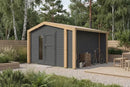 Weka Gartenhaus Killarney, 350x300, Anthrazit/Eiche hell lasiert