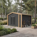 Weka Gartenhaus Killarney, 350x300, Anthrazit/Eiche hell lasiert