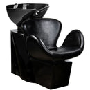 ACTIVESHOP Gabbiano Friseurwaschbecken Amsterdam schwarz mit schwarzer Schale