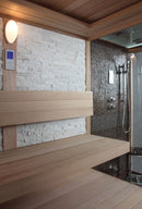Mazur MUE-1388 Trockensauna mit HARVIA 6 kW Ofen + Duschkabine mit Hydromassage und Dampffunktion 250 x 180 x 210 cm