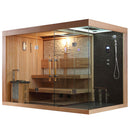 Mazur MUE-1388 Trockensauna mit HARVIA 6 kW Ofen + Duschkabine mit Hydromassage und Dampffunktion 250 x 180 x 210 cm