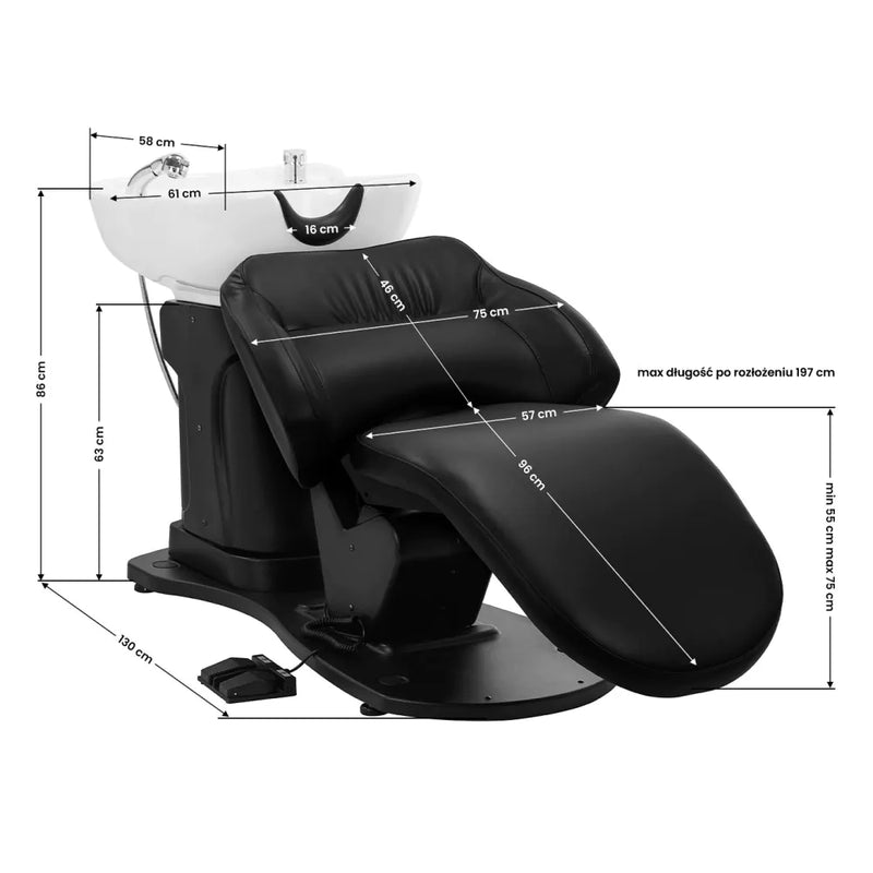 ACTIVESHOP Gabbiano elektrische Friseurwäsche TRYCHO schwarz