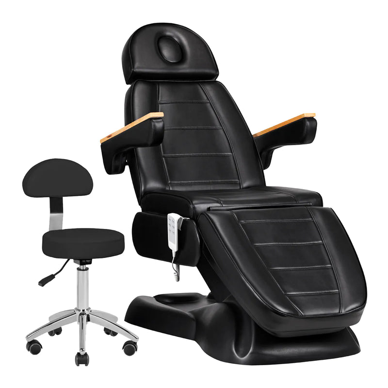 ACTIVESHOP Elektrische Kosmetikliege SILLON Lux 273b + Hocker 304 Schwarz