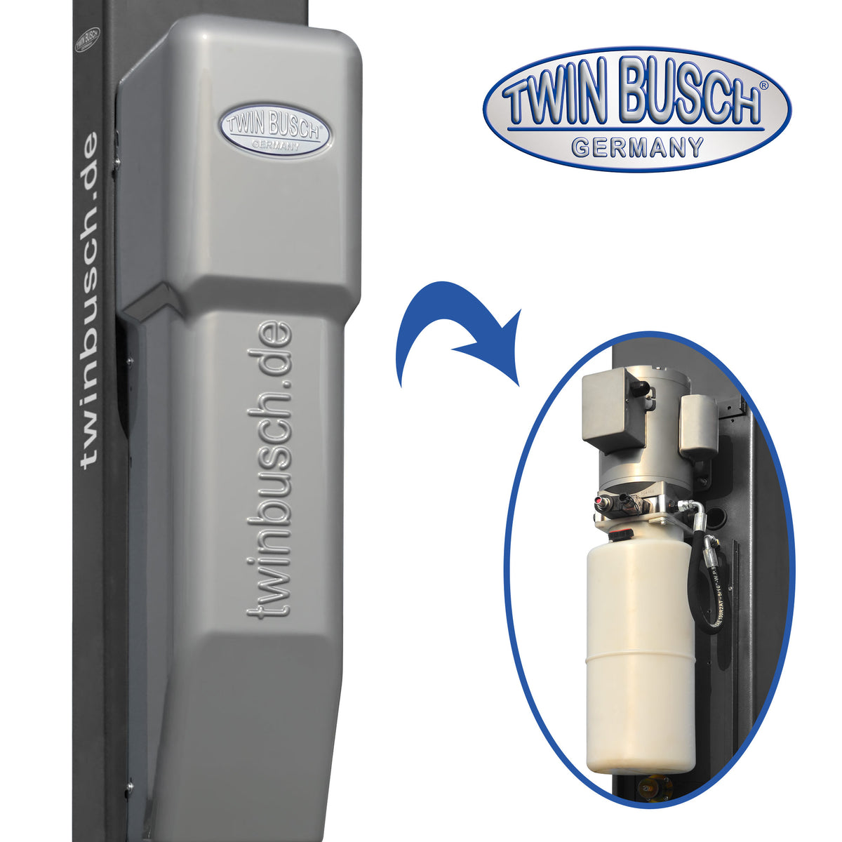 Twinbusch 2-post lift 3.6 t - barrier-free - Profi Line - GREY-Line