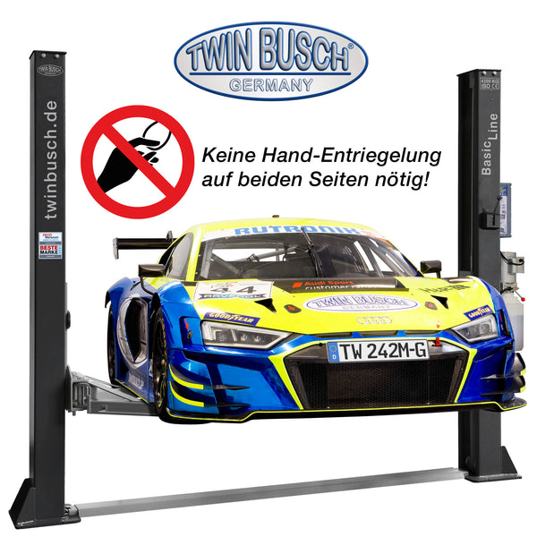 Twinbusch 2 Säulen Hebebühne 4.2 t - BASIC LINE - halbautomatische Entriegelung - GREY-Line