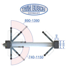 Twinbusch 2 Säulen Hebebühne 4.2 t - BASIC LINE - halbautomatische Entriegelung - GREY-Line – Vorschau 6