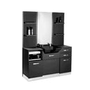 ACTIVESHOP Gabbiano Friseurbedienplatz mit Waschbecken B085B schwarz