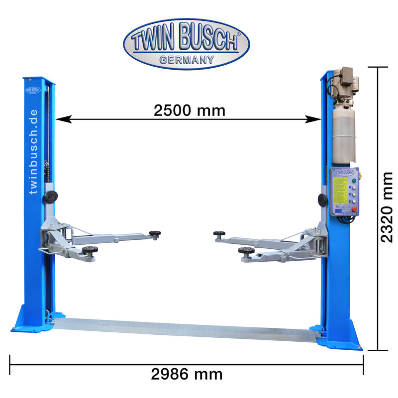 Twinbusch Garagenmodell - 2 Säulen Hebebühne 4,2 t - BASIC LINE autom. Entriegelung