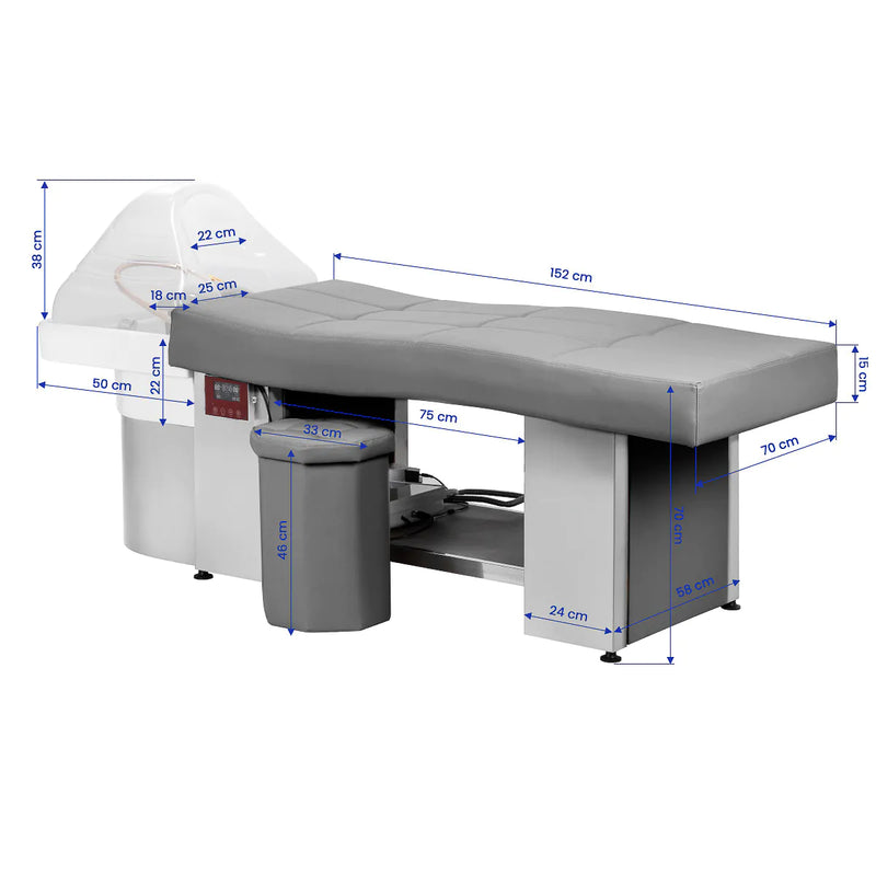 ACTIVESHOP Gabbiano Friseurwaschbecke Liege Head Spa 017 Grau