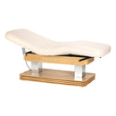 ACTIVESHOP SPA-Liege Sillon Comfort cremefarben mit hellbraunem Untergestell