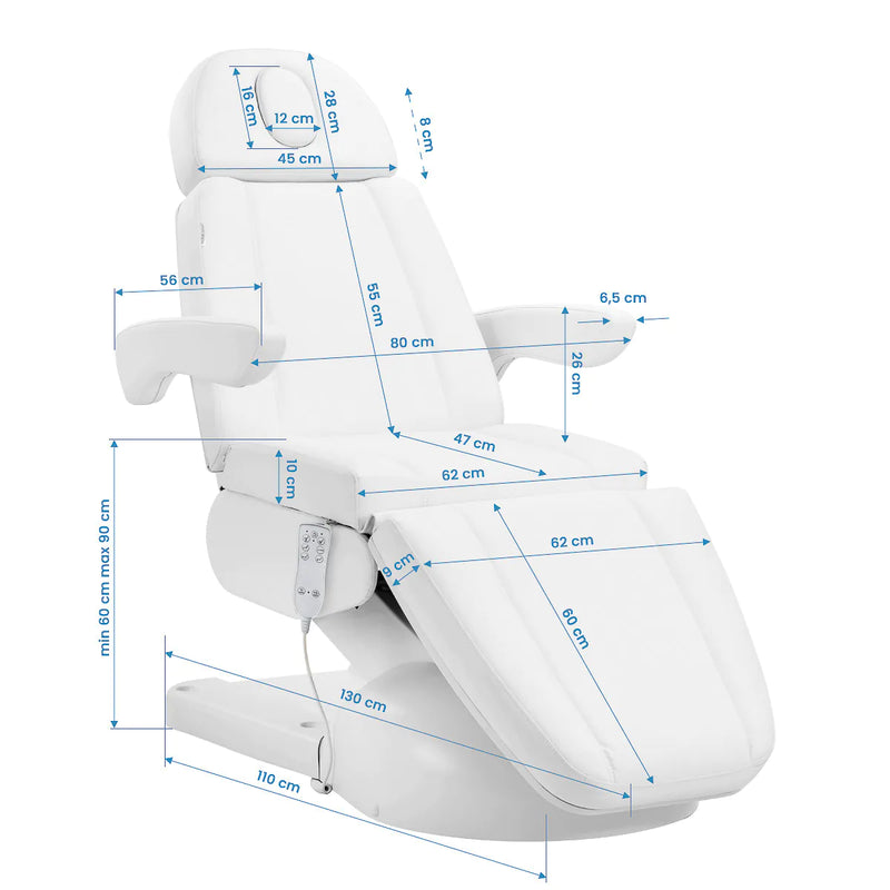 ACTIVESHOP Azzurro Lux Kosmetikliege 3m Weiß mit Heizung