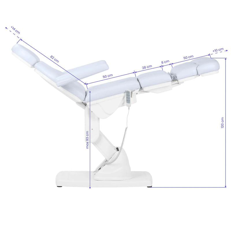ACTIVESHOP Elektrischer Kosmetikstuhl für Podologie Kate 4 Antriebe, kaltweiß