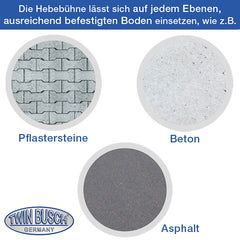 Twinbusch 1 Säulen Hebebühne 2.5 t Ultraflach - Mobil - Portabel - GREY-Line – Vorschau 10