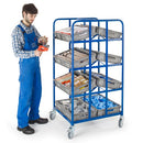 Rollcart Kommissionierwagen 4 doppelseitige Ladeflächen 2x 610x410