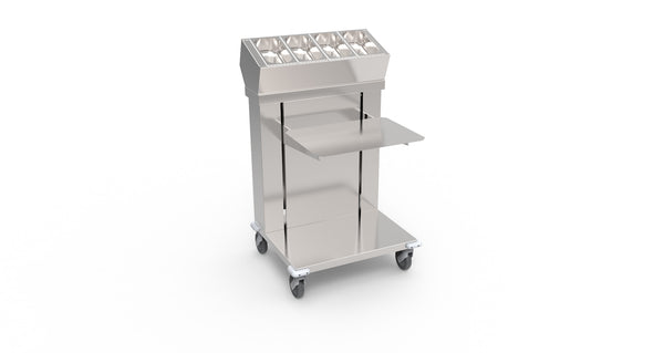 Locher Tablettstaplerwagen mit Besteckaufsatz