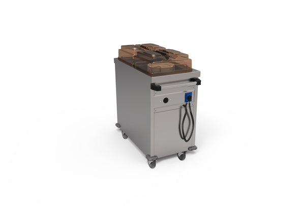 Locher Tellerstapler beheizt, 2 Röhren  für Teller bis Ø320 mm