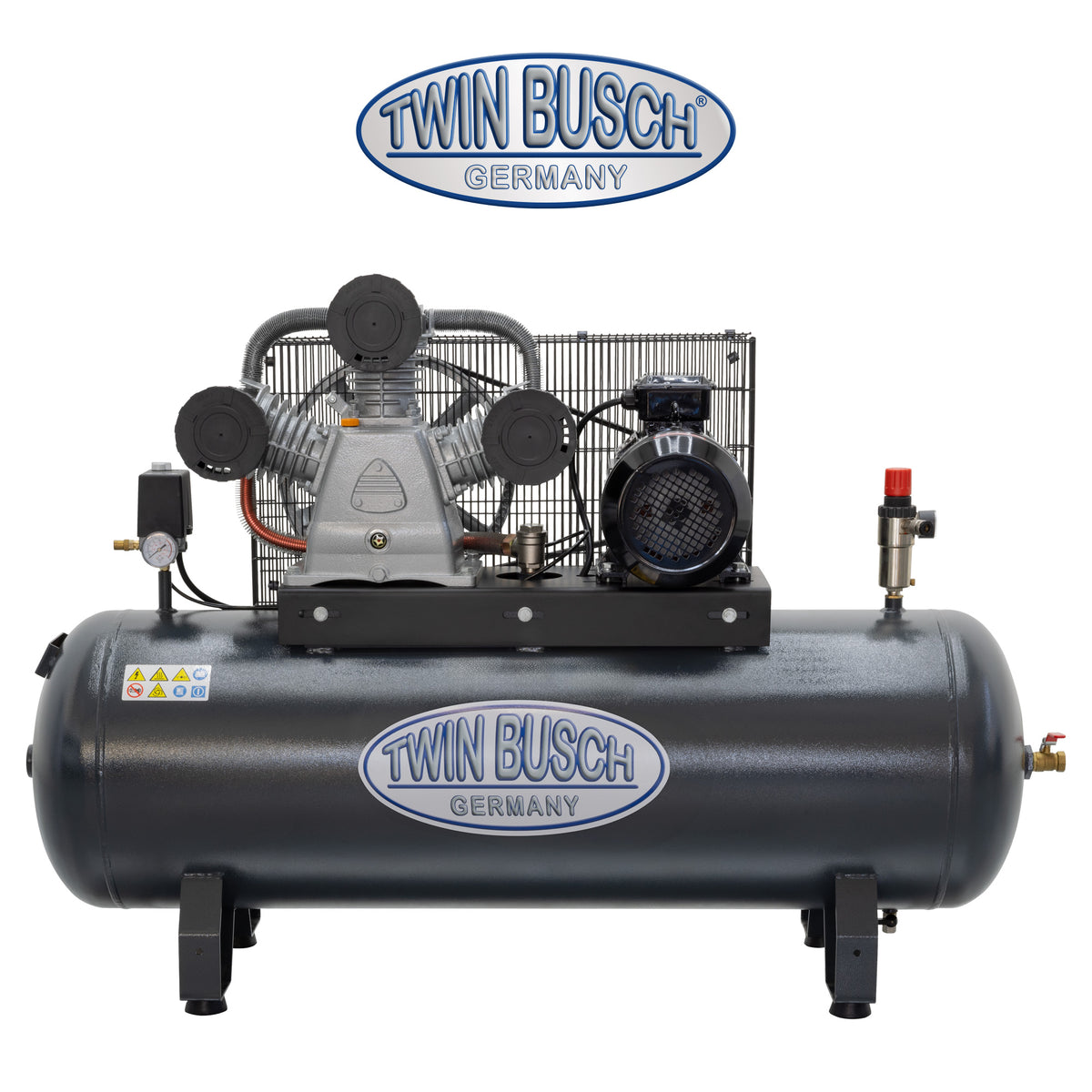 Twinbusch Druckluftkompressor liegend - 250 l - Grey