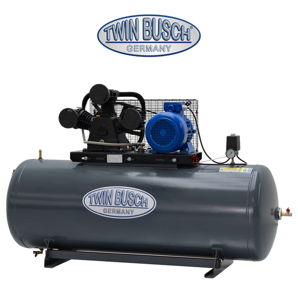 Twinbusch Druckluftkompressor liegend - 500 L - Grey