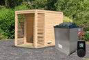 Karibu Gartensauna "Saunahaus Angkor 1" 4 Personen 9 kW Ofen (finnisch) + Steuergerät HUUM WIFI