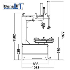 Benslift SEMI AUTOM. Reifenmontagemaschine- Schwingarmdesign BL300T+BL300T-HELP – Vorschau 9