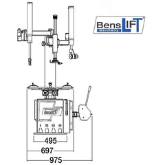 Benslift SEMI AUTOM. Reifenmontagemaschine- Schwingarmdesign BL300T+BL300T-HELP – Vorschau 10
