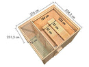 Karibu Saunahaus Angkor 2, 38 mm naturbelassen -inkl. 9 kW Ofen ext. Steuerung-