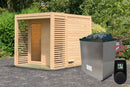 Karibu Gartensauna "Saunahaus Angkor 2" 5 Personen 9 kW Ofen (finnisch) + Steuergerät HUUM WIFI