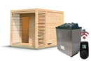 Karibu Gartensauna "Saunahaus Angkor 2" 5 Personen 9 kW Ofen (finnisch) + Steuergerät HUUM WIFI