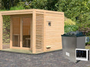 Karibu Saunahaus Angkor 3, 38 mm naturbelassen -inkl. 9 kW Ofen ext. Steuerung-