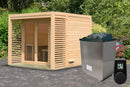 Karibu Gartensauna "Saunahaus Angkor 3" 5 Personen 9 kW Ofen (finnisch) + Steuergerät HUUM WIFI