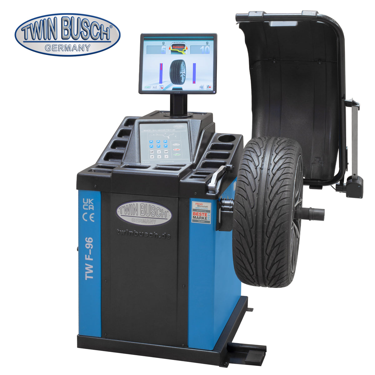 Twinbusch Reifenwuchtmaschine mit autom. pneumatischer Radspannung TWF-96