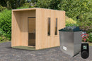 Karibu Gartensauna "Saunahaus Laguna" 5 Personen 9 kW Ofen (finnisch) + Steuergerät HUUM WIFI