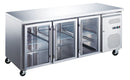MAXIMA Gastro Kühltisch - 180 cm - 3 Glastüren
