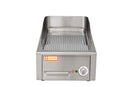 Locher Elektro-Bratplatte 400 hartverchromt, gerillt
