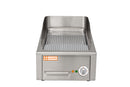 Locher Elektro-Bratplatte 400 hartverchromt, gerillt