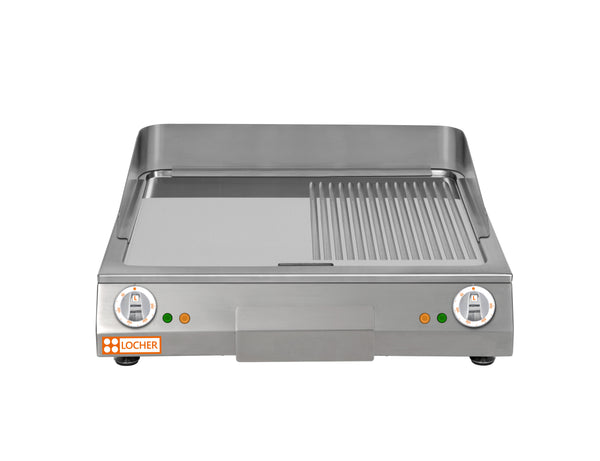 Locher Elektro-Bratplatte LGAR60 hartverchromt, 1/2 gerillt