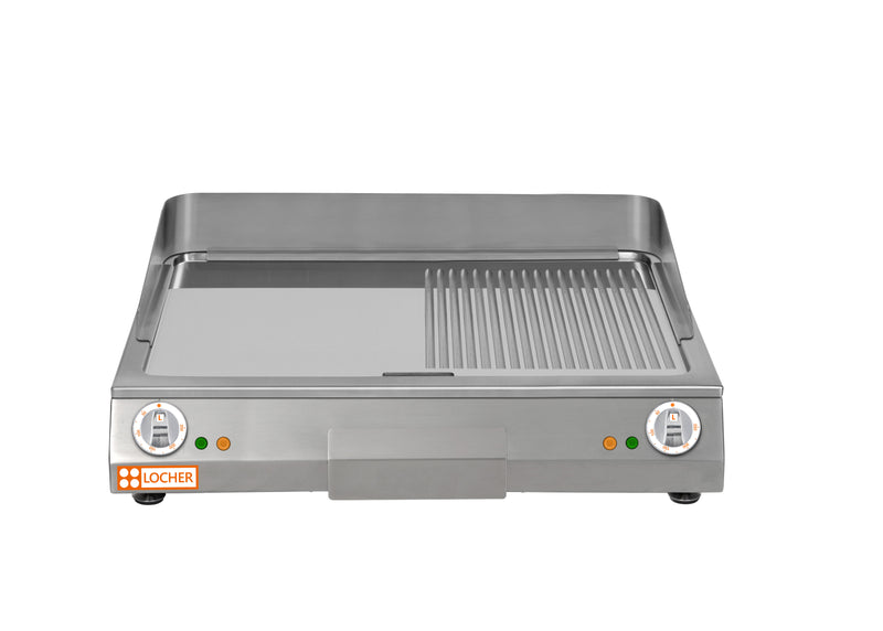 Locher Elektro-Bratplatte LGAR80 hartverchromt, 1/2 gerillt