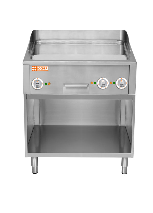Locher Burger-Bratplatte 1400 hartverchromt, glatt
