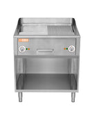 Locher Burger-Bratplatte 1000 hartverchromt, gerillt