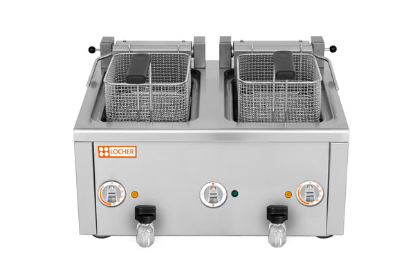 Locher Elektro-Fritteuse 2 Becken 2 x 10 Liter
