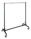 Support de transport robuste Streif – Revêtement noir, avec roues XL et barre à vêtements chromée 