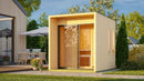 Karibu Gartensauna "Saunahaus Catalina" 3 Personen Natur 9 kW Ofen (finnisch) + Steuergerät