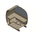 Fjordholz Barrel Sauna Model Bus 160 with Full Glass Front and Half Glass Window