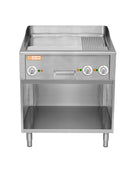 Locher Burger-Bratplatte 1200 hartverchromt, gerillt