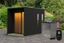 Karibu Gartensauna "Saunahaus Catalina" 3 Personen 9 kW Bio-Kombi Ofen + Steuergerät HUUM WIFI